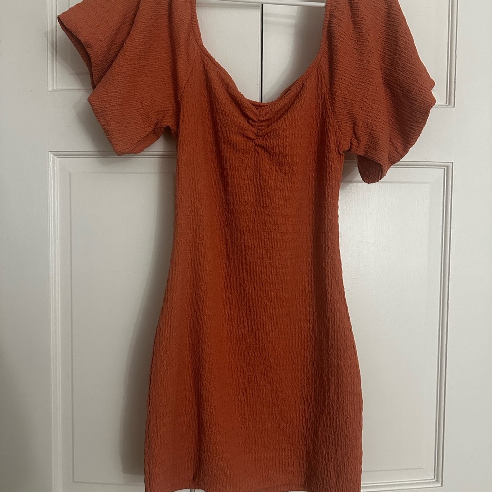 O'Neill Orange Flutter Sleeve Mini Dress